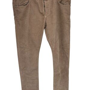 Isaia Napoli Men's Corduroy 5 Pocket Pants 41x34 Size 56 Light Brown EUC